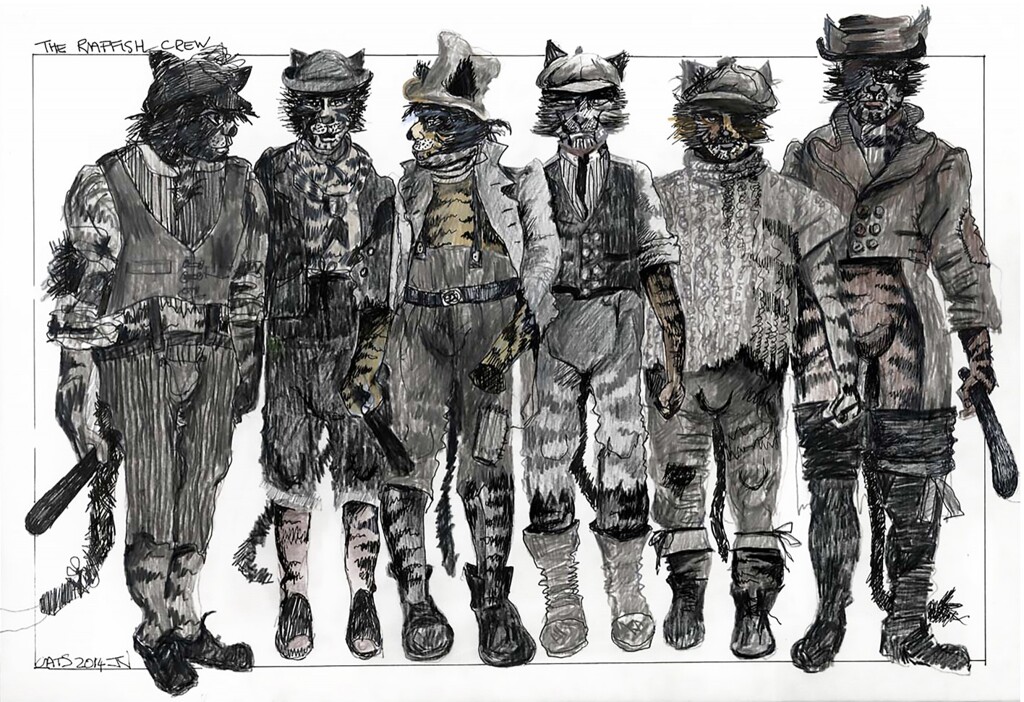 The Raffish Crew, Cats costume illustration, 2014