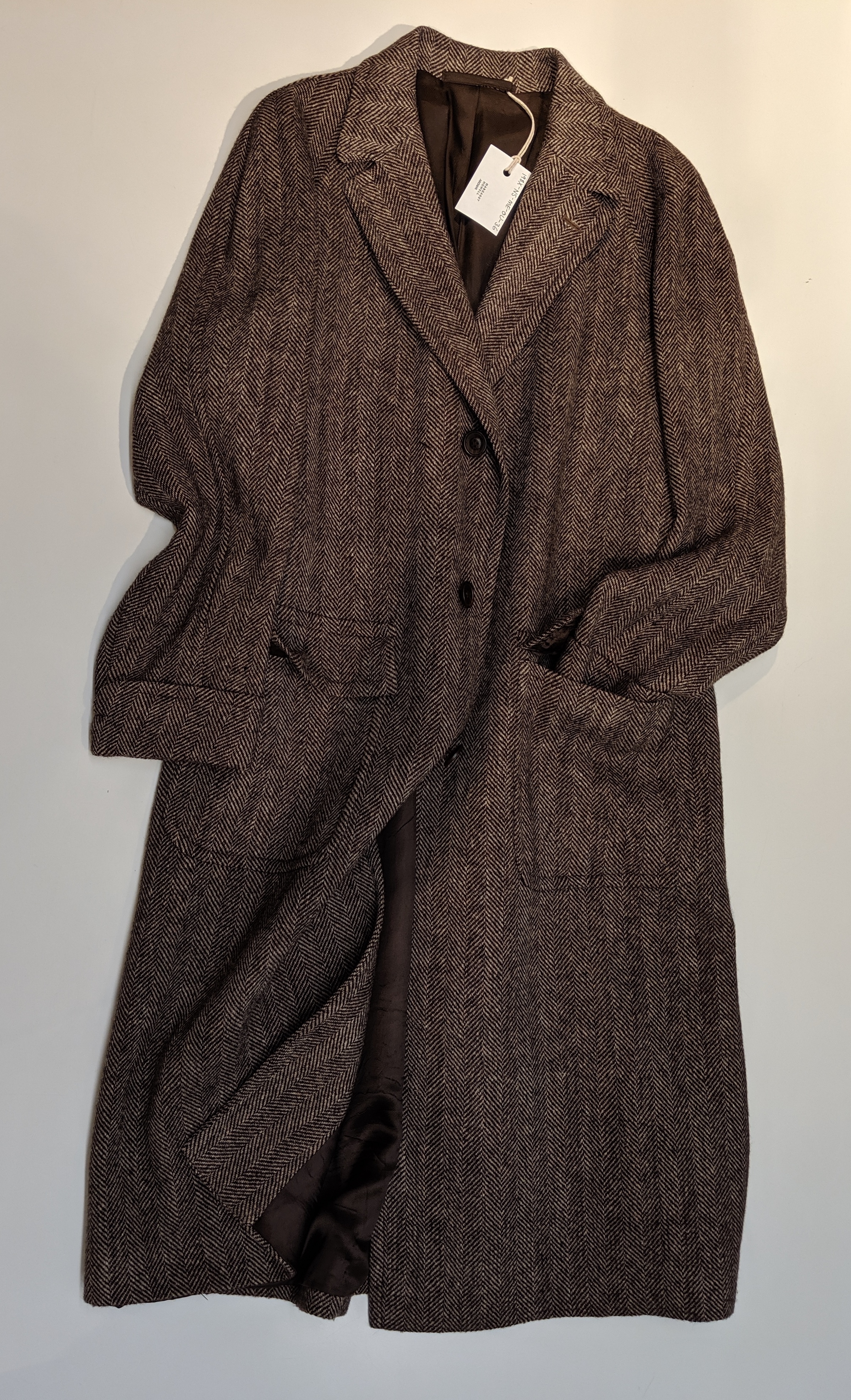 Brown Herringbone Coat from Archive, Late 70s